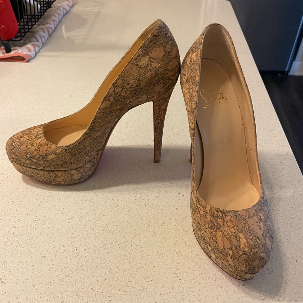 Christian louboutin Bianca Platforms- worn 3 times. Size 37 1/2